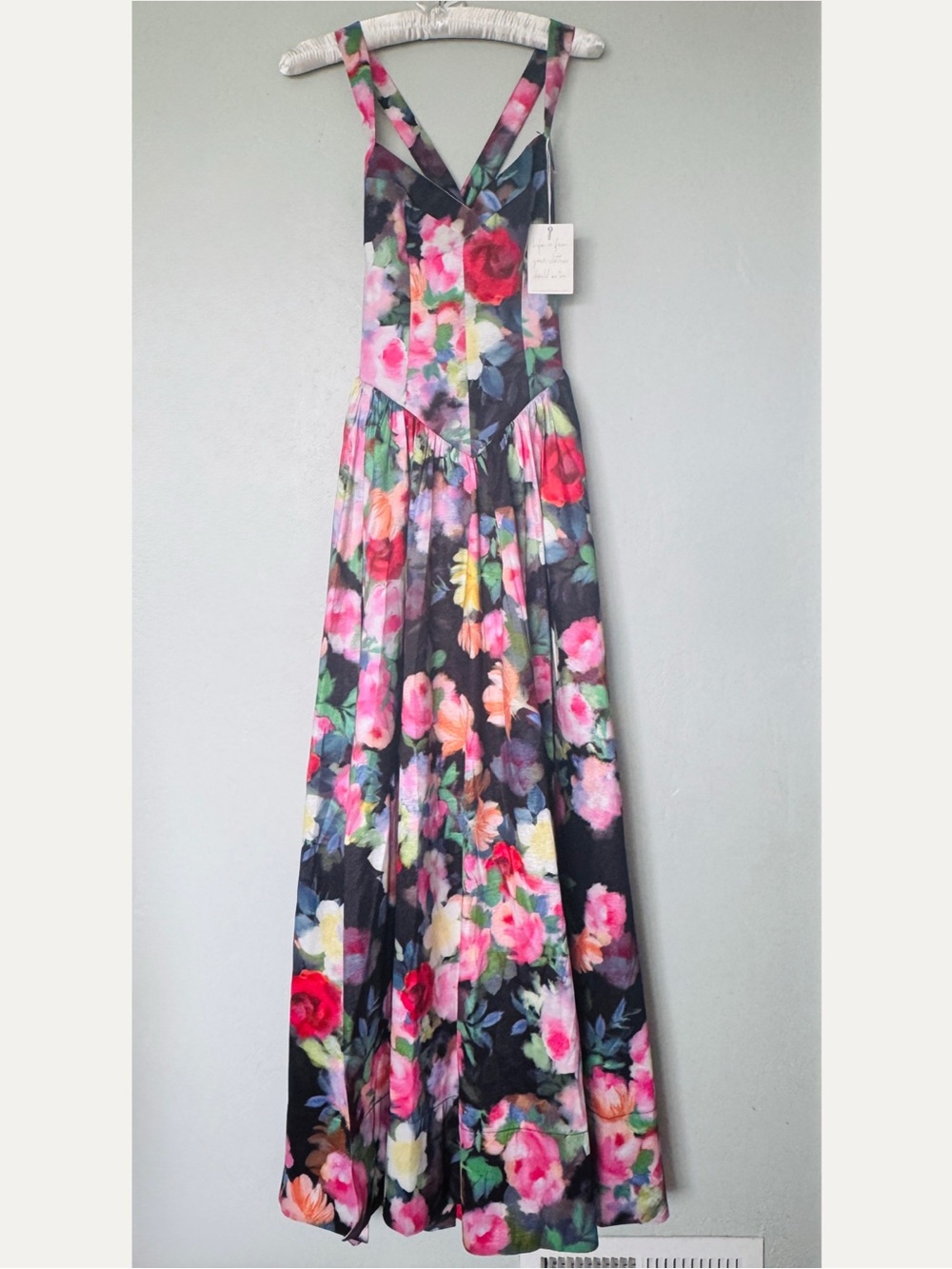 Show Me Your MuMu Abigail Floral Strap Maxi Dress in Moonlit Garden Gala Size L